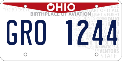 OH license plate GRO1244