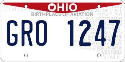 OH license plate GRO1247