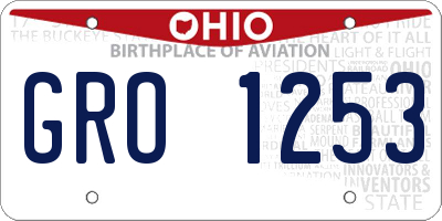 OH license plate GRO1253