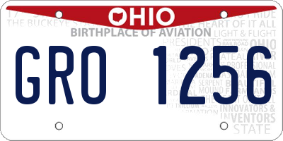 OH license plate GRO1256