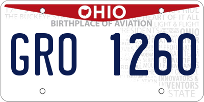OH license plate GRO1260