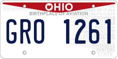 OH license plate GRO1261