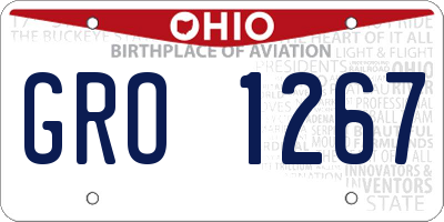 OH license plate GRO1267