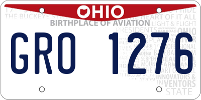 OH license plate GRO1276
