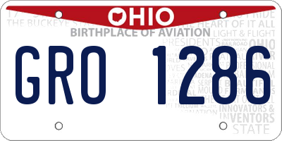OH license plate GRO1286