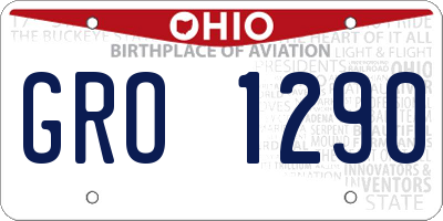 OH license plate GRO1290