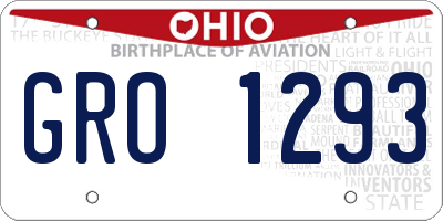 OH license plate GRO1293