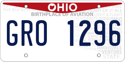 OH license plate GRO1296