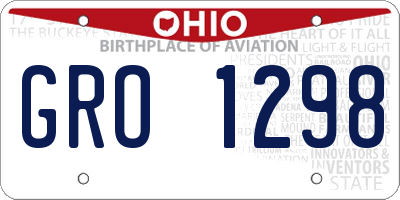 OH license plate GRO1298