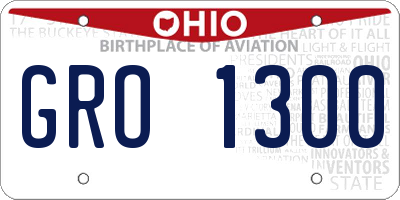 OH license plate GRO1300