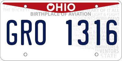 OH license plate GRO1316