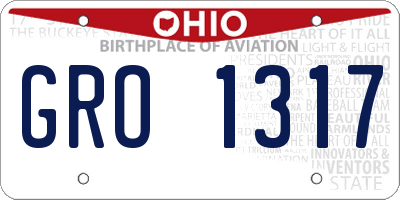 OH license plate GRO1317