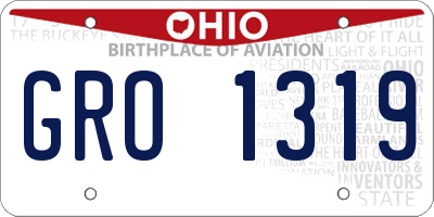 OH license plate GRO1319