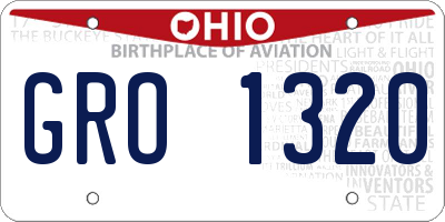OH license plate GRO1320