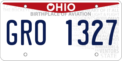 OH license plate GRO1327