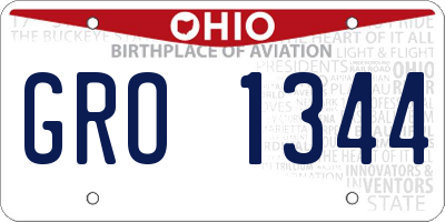 OH license plate GRO1344