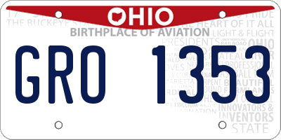 OH license plate GRO1353