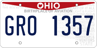 OH license plate GRO1357