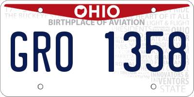 OH license plate GRO1358