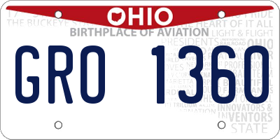 OH license plate GRO1360