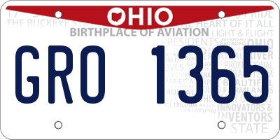 OH license plate GRO1365