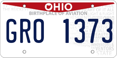 OH license plate GRO1373
