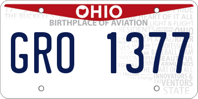 OH license plate GRO1377