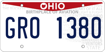 OH license plate GRO1380