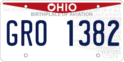 OH license plate GRO1382