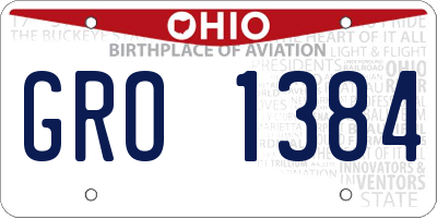 OH license plate GRO1384