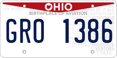 OH license plate GRO1386