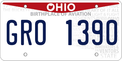 OH license plate GRO1390