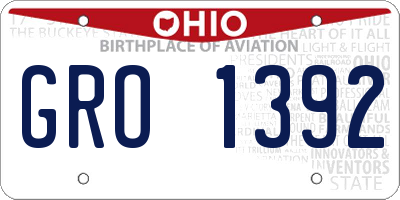 OH license plate GRO1392