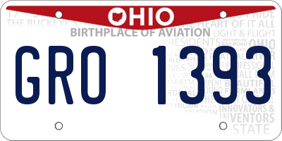 OH license plate GRO1393