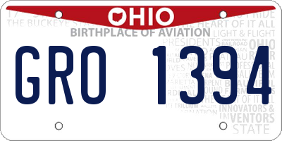 OH license plate GRO1394