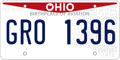 OH license plate GRO1396