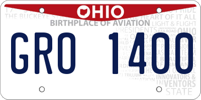 OH license plate GRO1400
