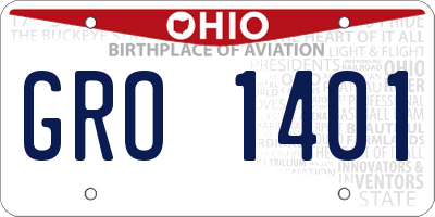 OH license plate GRO1401