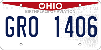 OH license plate GRO1406