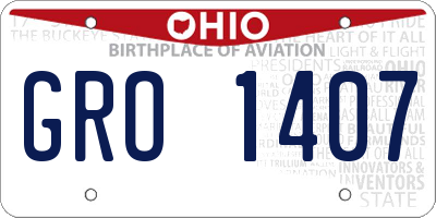 OH license plate GRO1407