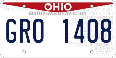 OH license plate GRO1408