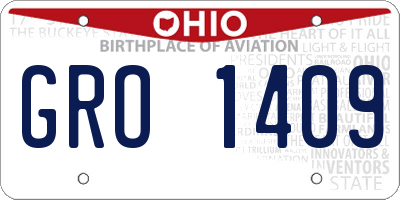 OH license plate GRO1409