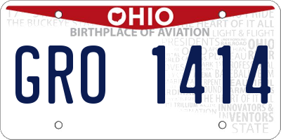 OH license plate GRO1414
