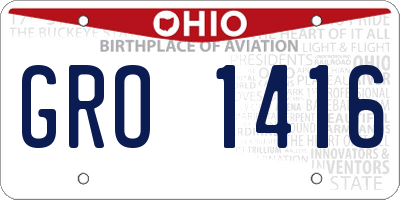 OH license plate GRO1416