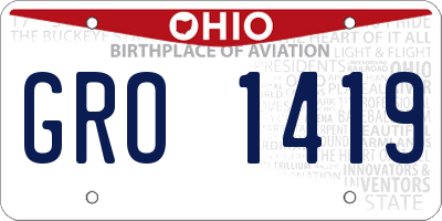 OH license plate GRO1419