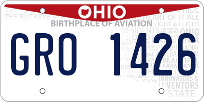 OH license plate GRO1426