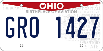 OH license plate GRO1427