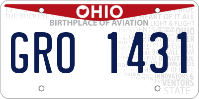 OH license plate GRO1431
