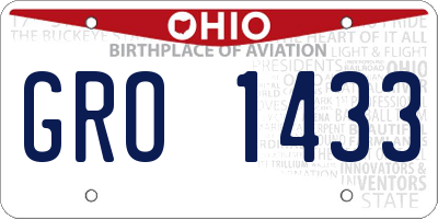 OH license plate GRO1433