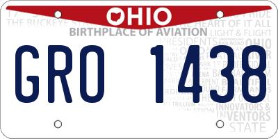 OH license plate GRO1438